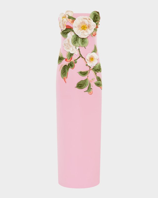 Rayna Floral Applique Bustier Maxi Dress